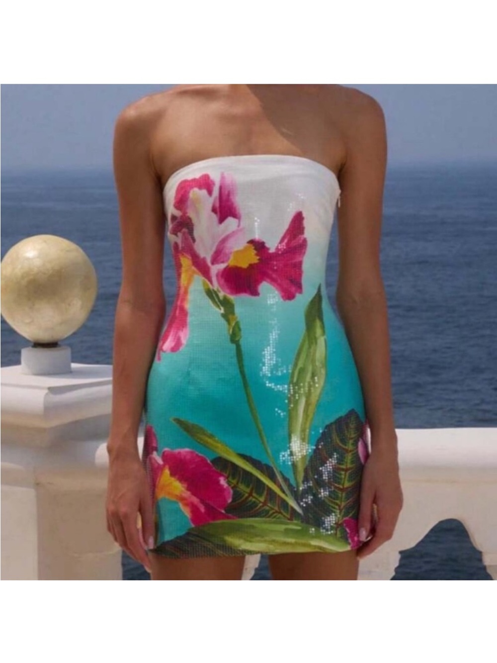 Women Sequin Tube Mini Dress Y2K /Butterfly Strapless Bodycon Short Dress